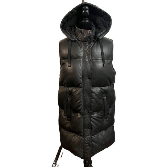 Bod & Christensen Jackets & Coats Bod Christensen Black Leather Puffer Vest Poshmark